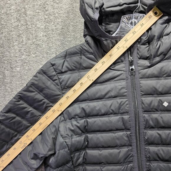 Columbia Puffer Coat Womens Medium Black 650 Down Hooded Long Winter Jacket - Picture 7 of 10